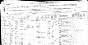 Bessie Peselnick 5/13/1906 Ship Passenger Record