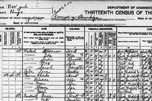 Charles Peselnick 1910 Census Close-Up