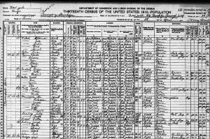 Charles Peselnick 1910 Census Full Page